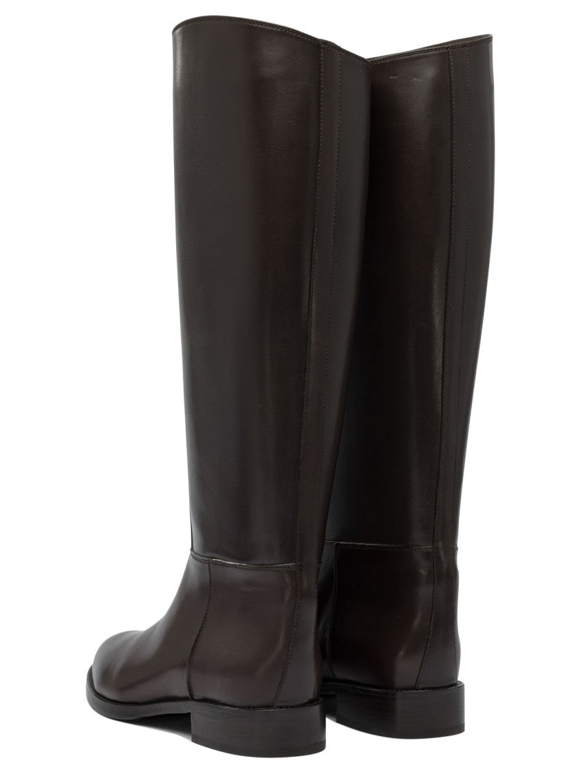 Maretto Mid-Calf Brown Leather Boots