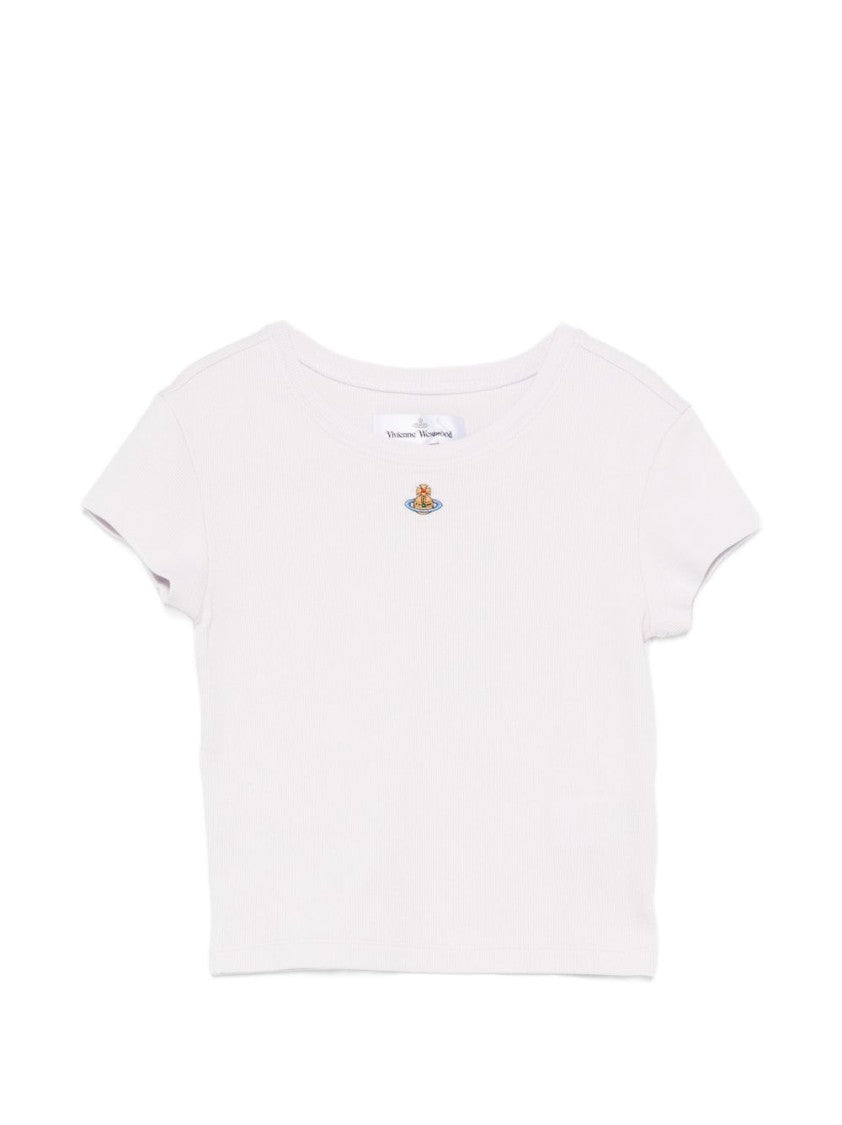 Vivienne Westwood Light Purple Ribbed Round Neck Top