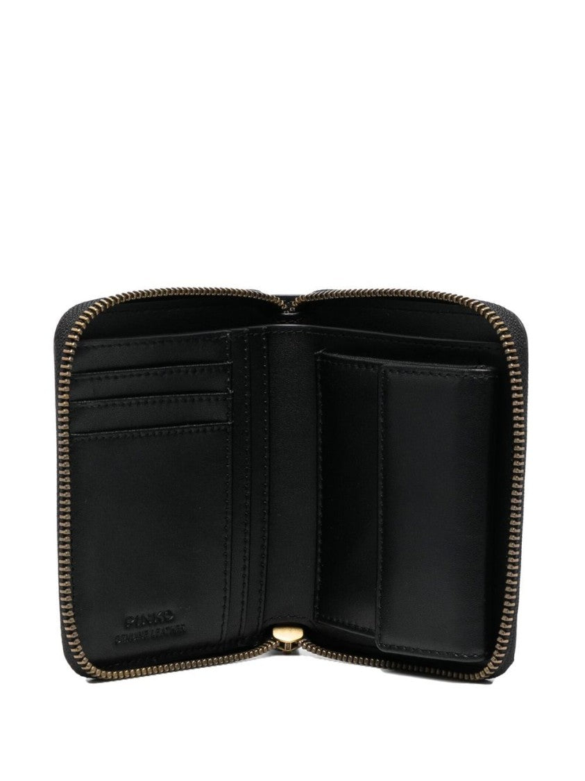 Pinko Square Leather Zip-Around Purse