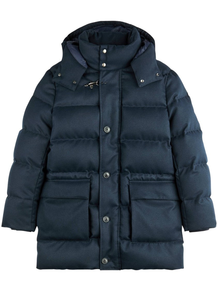 Fay Mélange Technical Twill Long Down Parka