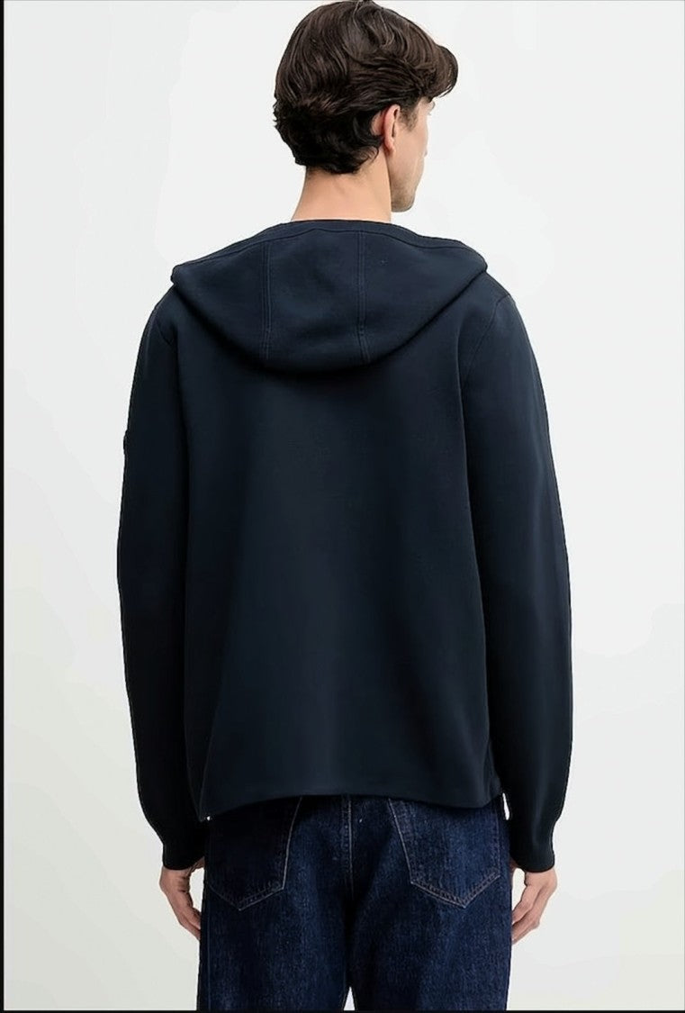 Boss Hooded Black Jacket With Zipped Pockets