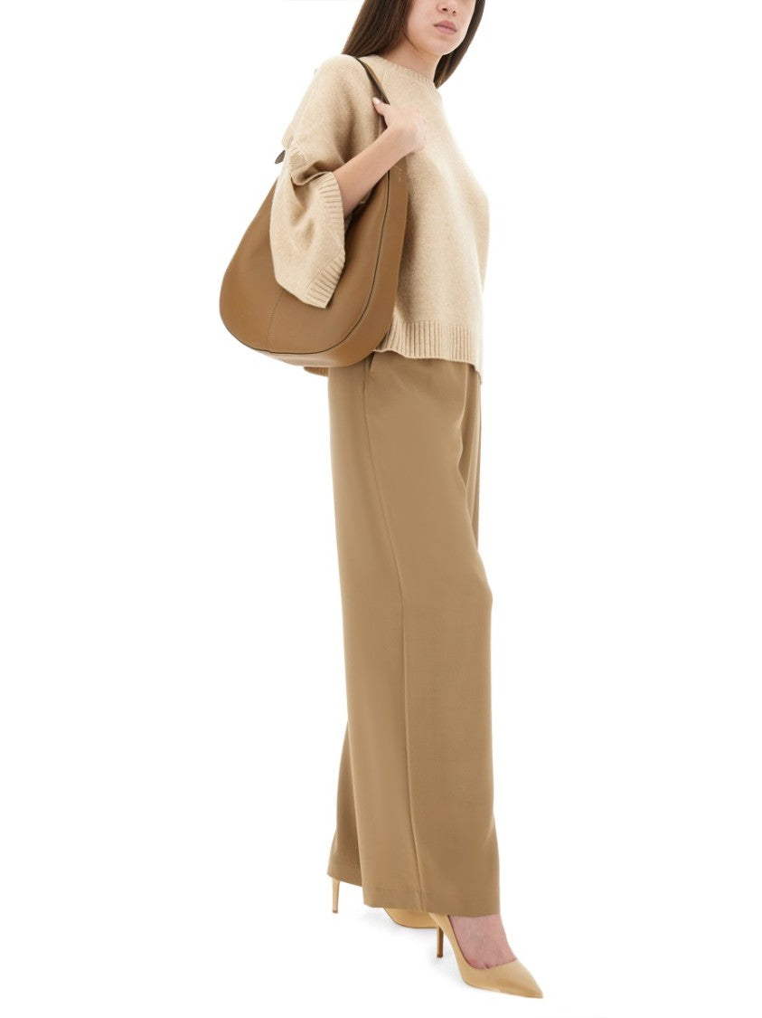 Max Mara Wide-Leg Pants With Elastic Waistband And Smooth Drape