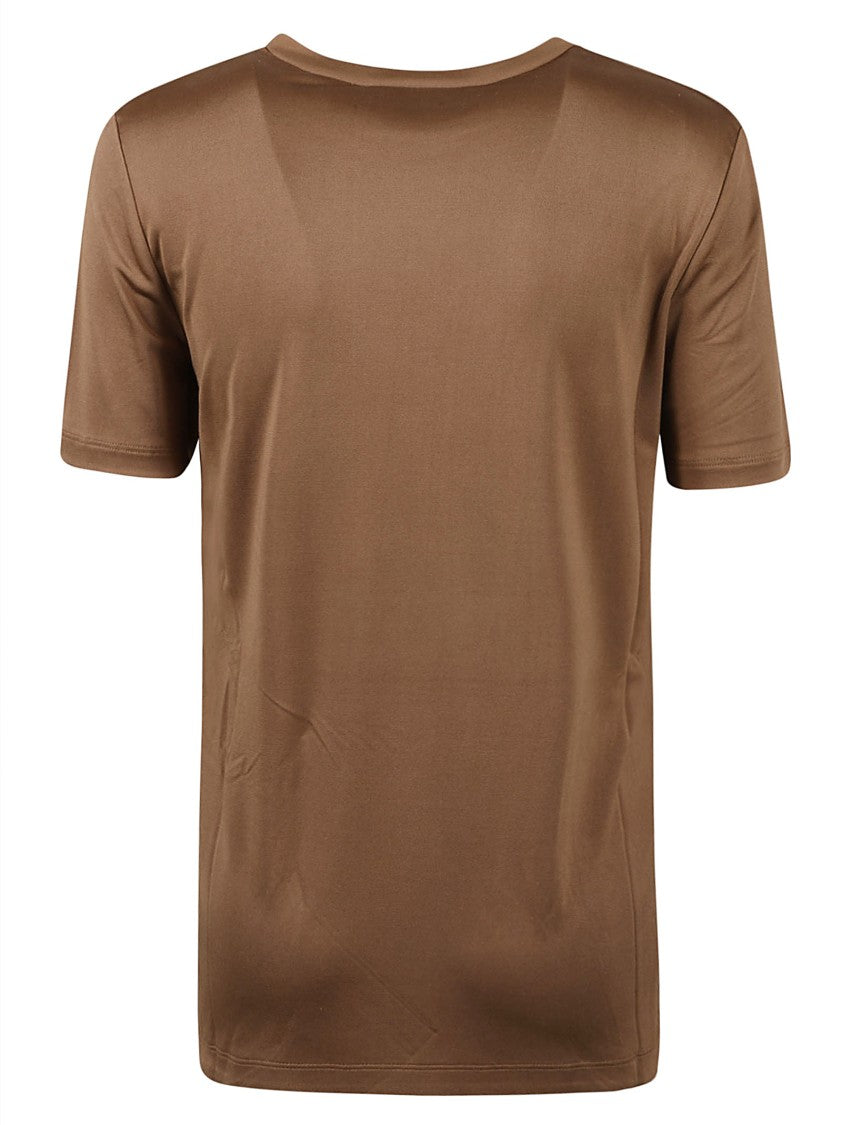Max Mara Silk T-Shirt With Classic Crew Neckline