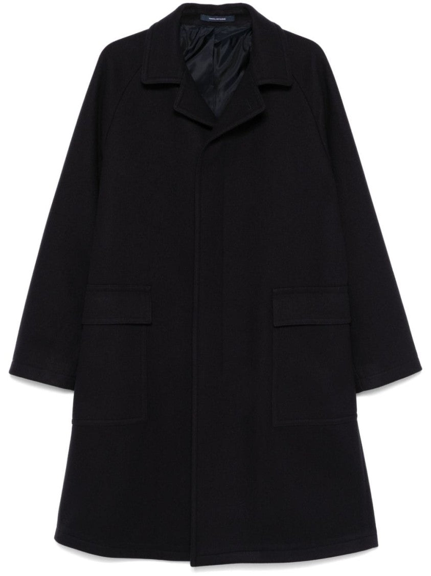 Tagliatore Blue Wool Blend Coat