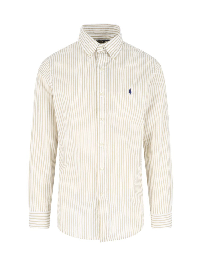 Polo Ralph Lauren Beige Striped Button-Up Shirt
