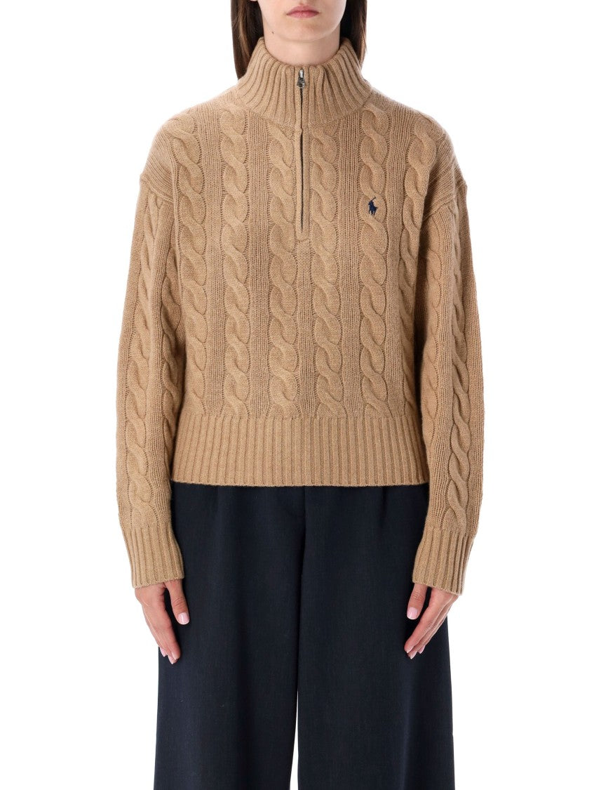 Polo Ralph Lauren Cable-Knit Half-Zip Sweater In Luxurious Wool And Cashmere Blend