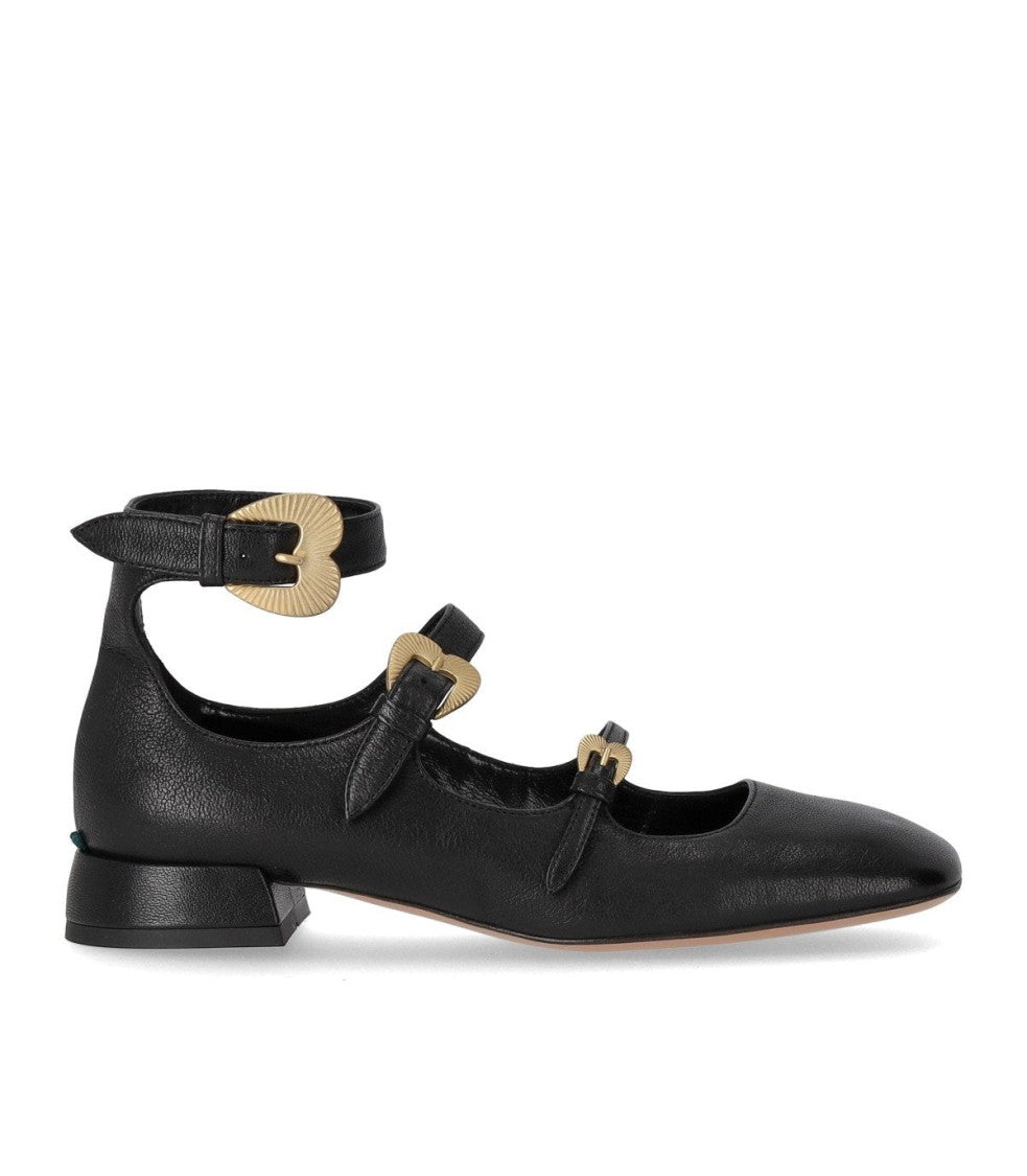 A. Bocca Black Ballet Flat With Straps