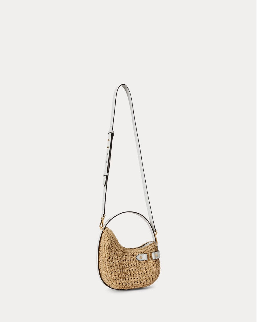 Lauren Ralph Lauren Crescent-Shape Handbag With Woven Straw-Like Texture