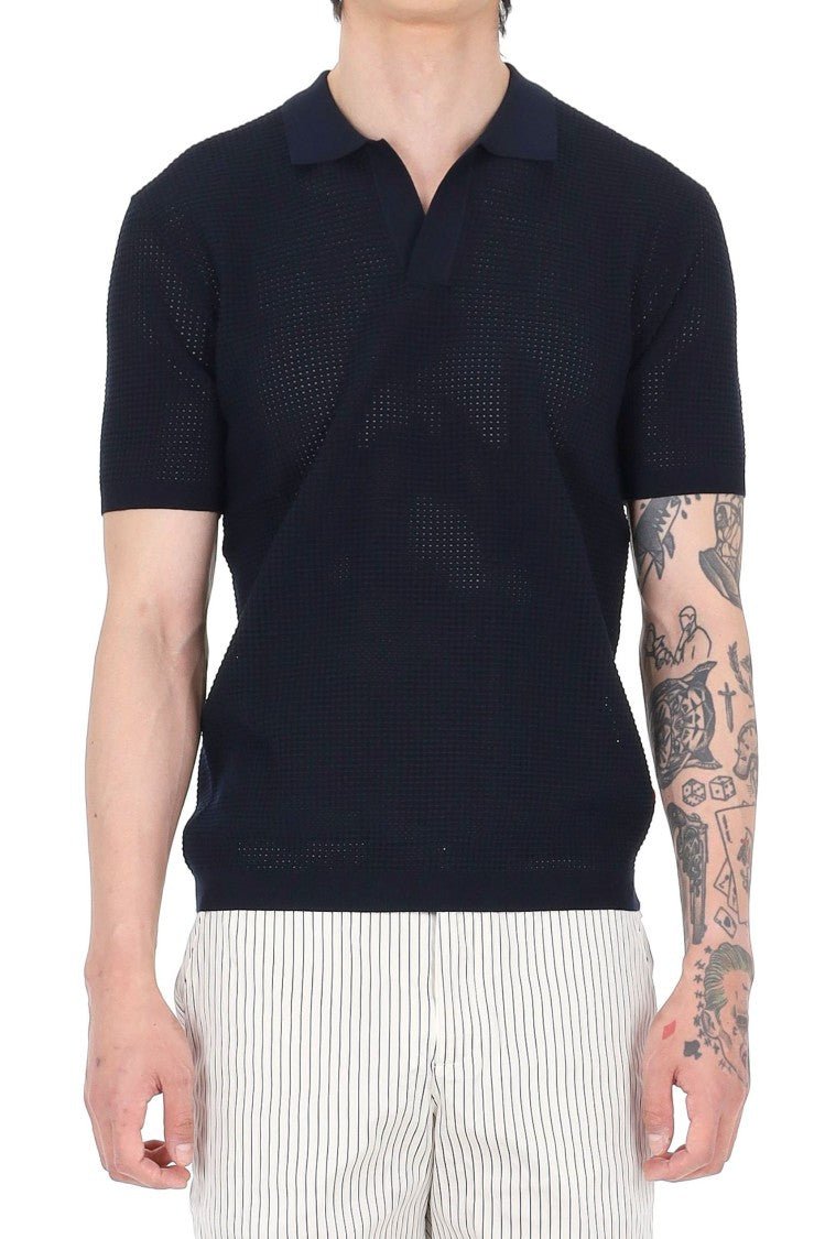 Orlebar Brown Roddy Tie Stitch Open Collar Polo Shirt
