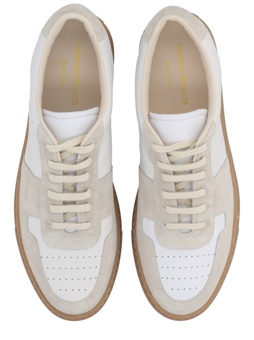 Common Projects Low-Top Leather Sneakers With Suede Accents