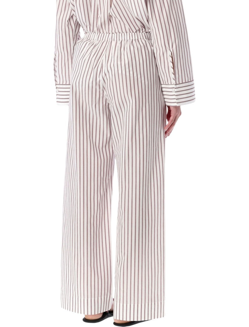 By Malene Birger Cabello Wide Leg Striped Cotton Pants