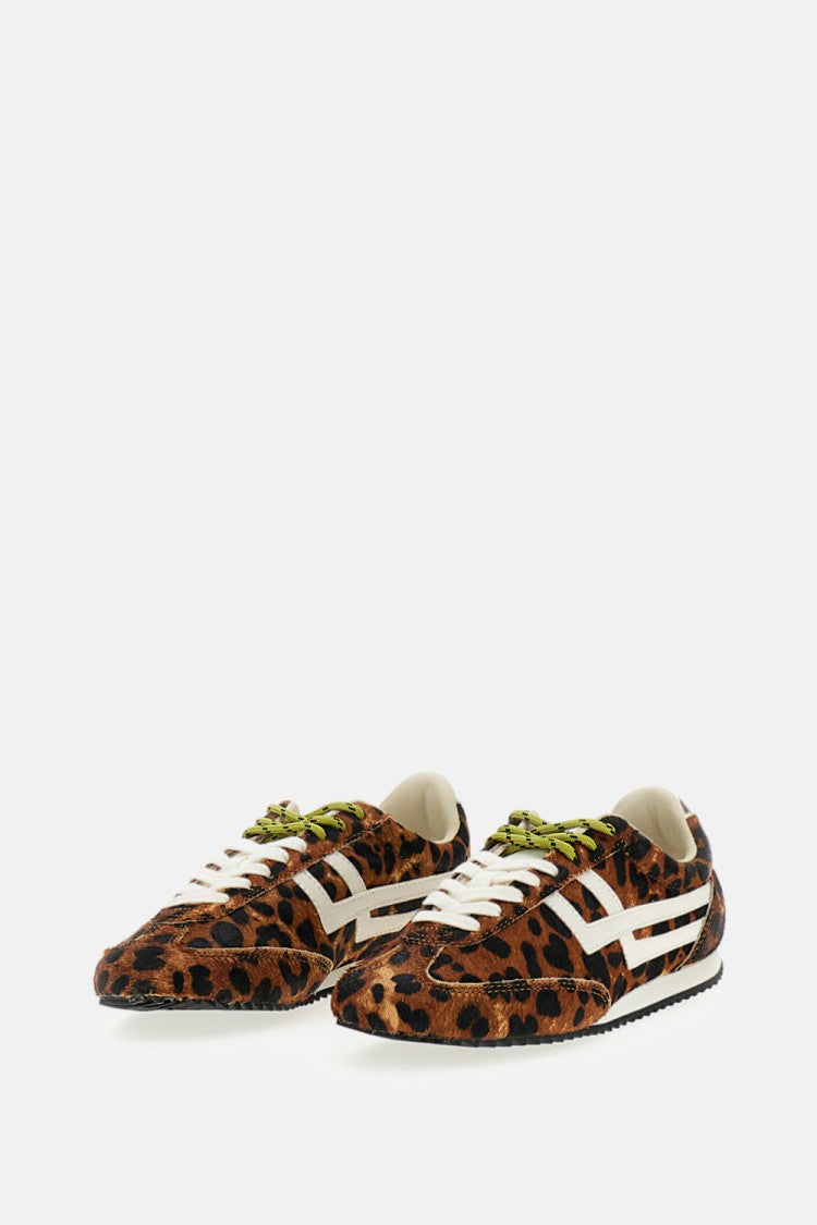 Pro Leopard Racer 77 Calf-Hair Leather Sneakers
