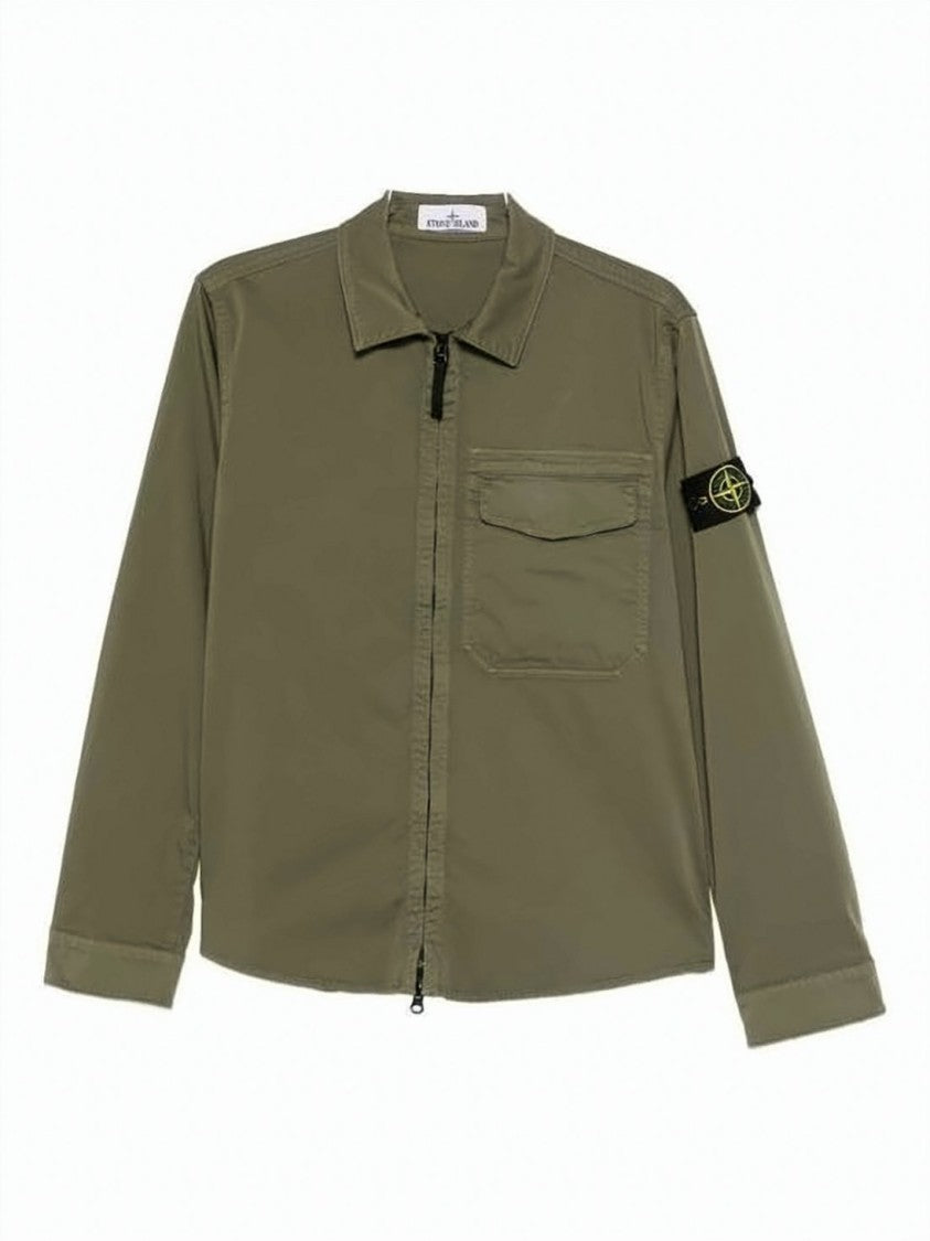 Stone Island Minimalist Front-Zip Jacket With Branded Patch Detail