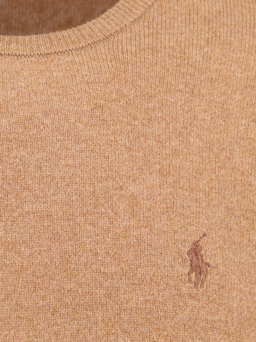 Polo Ralph Lauren Classic Brown Crew Neck Sweater With Subtle Logo Detail
