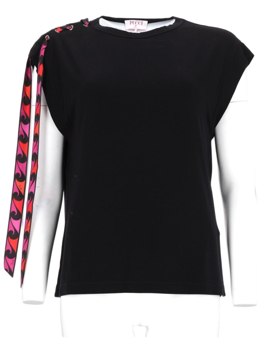 Pucci Iride Viscose-Blend Ribbon T-Shirt