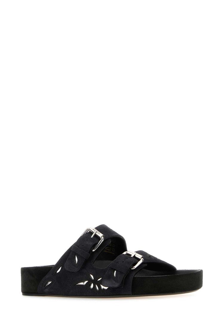 Isabel Marant Black Suede Lennyo Slippers