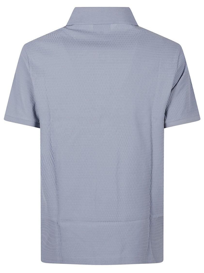 Emporio Armani Textured Pattern Polo Shirt With Tailored Fit