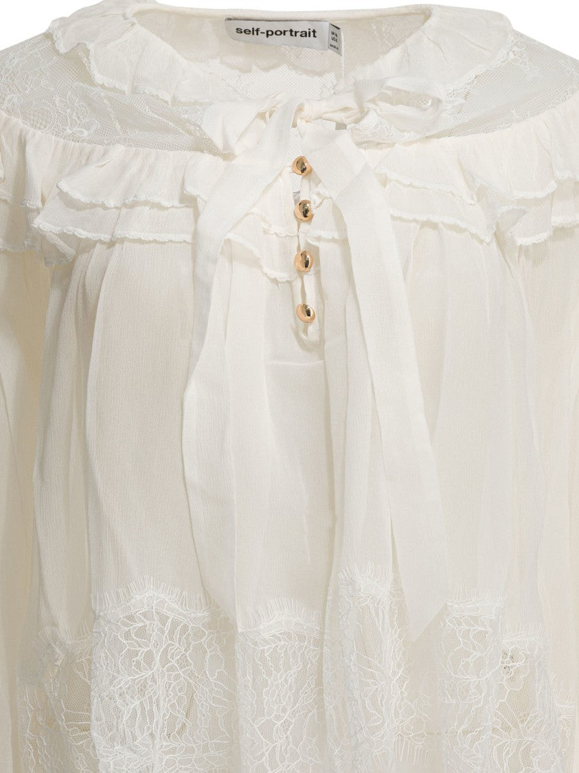 Self-Portrait Georgette Lace Blouse