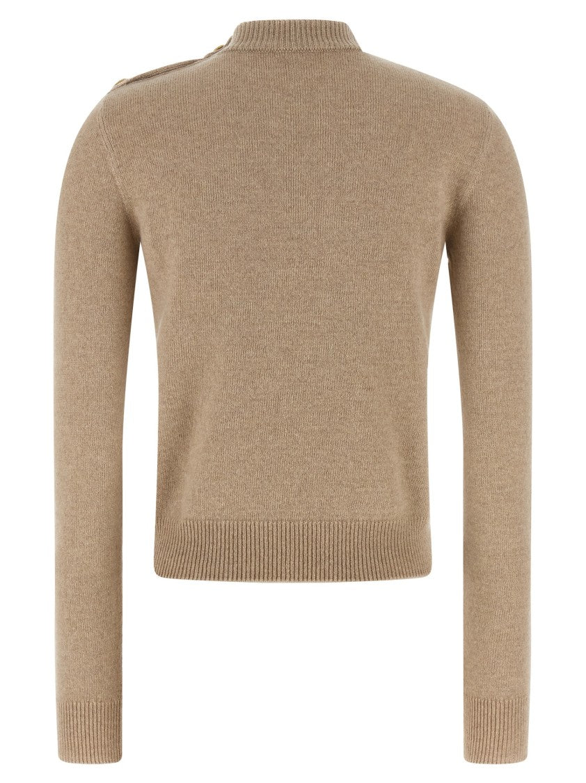 Balmain Eco-Cashmere Button Sweater