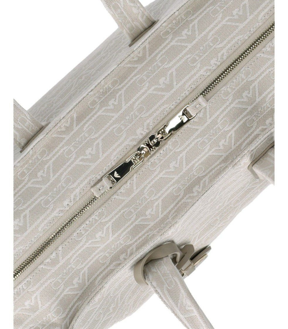 Emporio Armani Monogram Natural Medium Shopping Bag