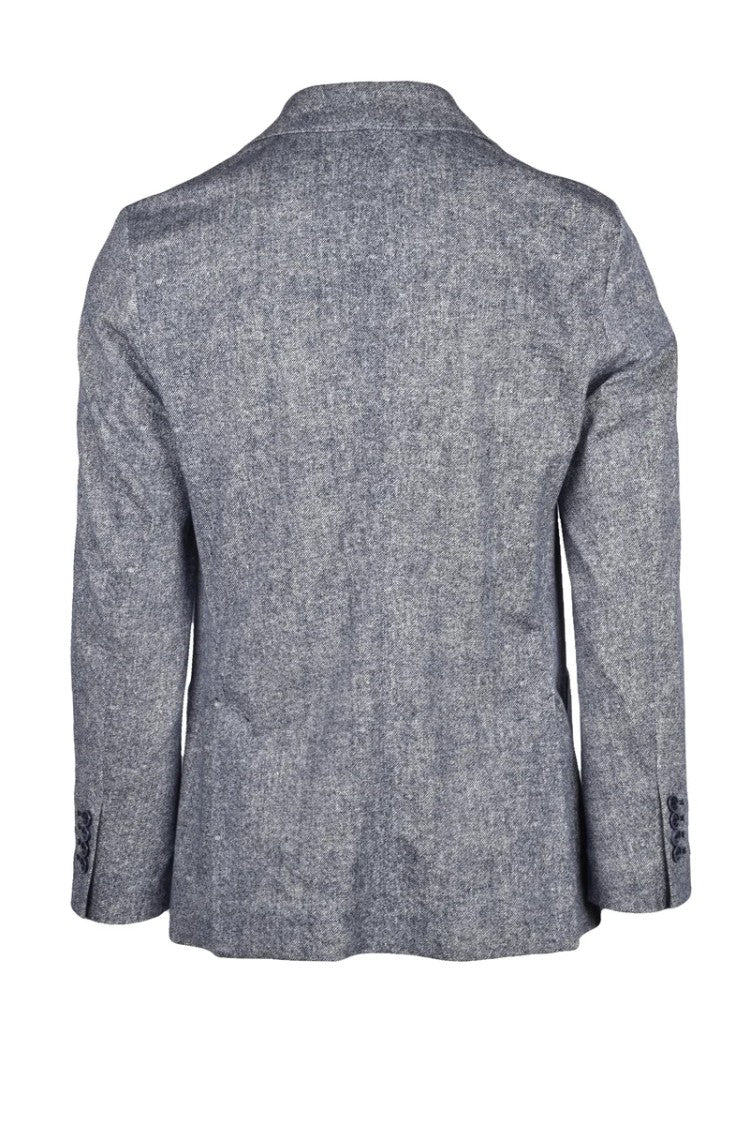 Circolo 1901 Heathered Blue Blazer With Rounded Style