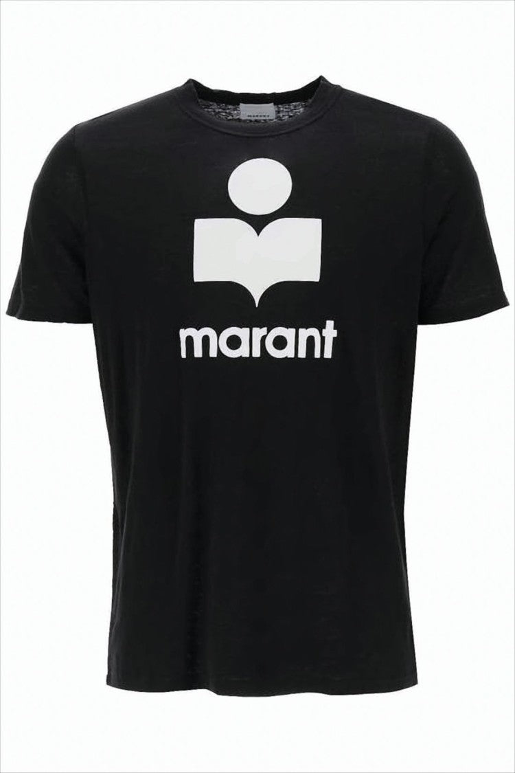 Isabel Marant Relaxed-Fit Black T-Shirt With Bold Graphic Logo