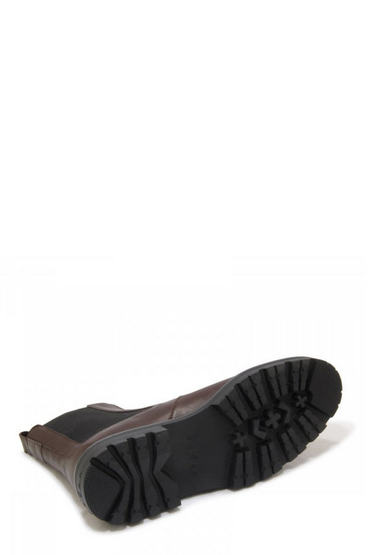Hogan Brown Elastic Side Gusset Lug Sole Leather Boots