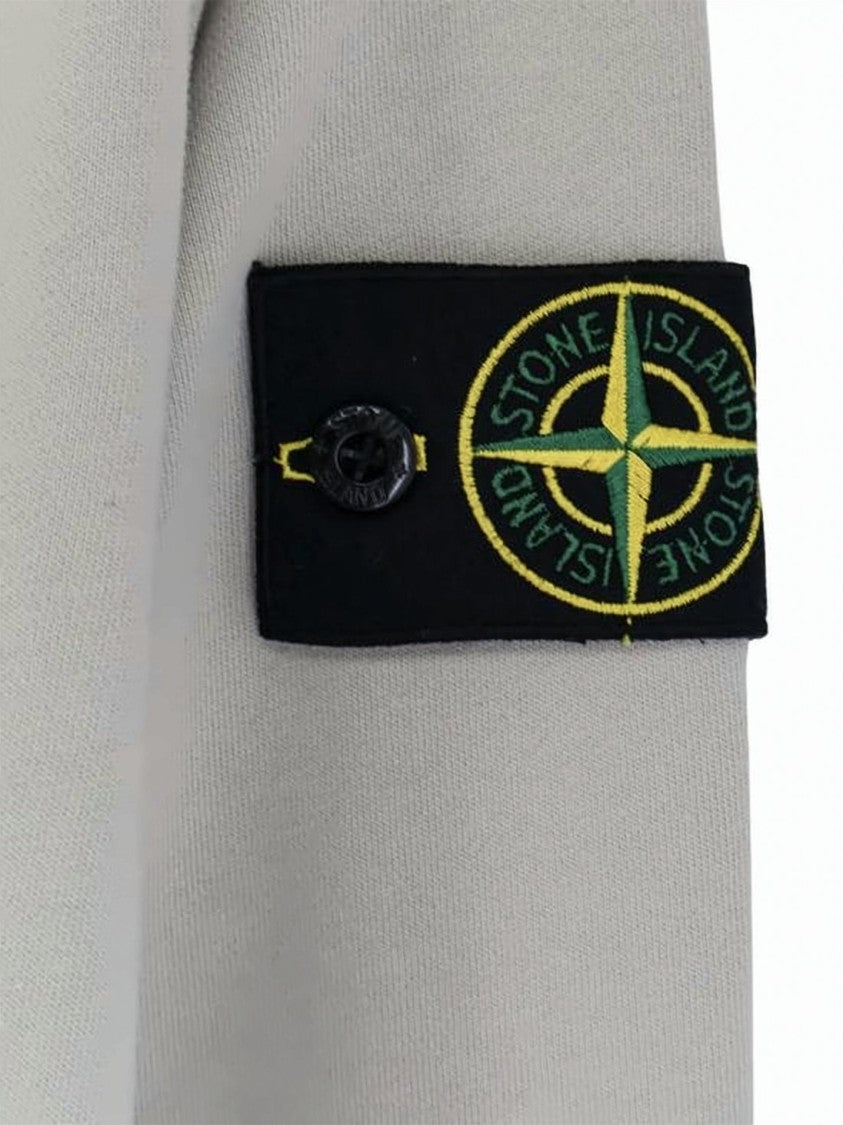 Stone Island Grey Long-Sleeve Sweatshirt With Iconic Patch