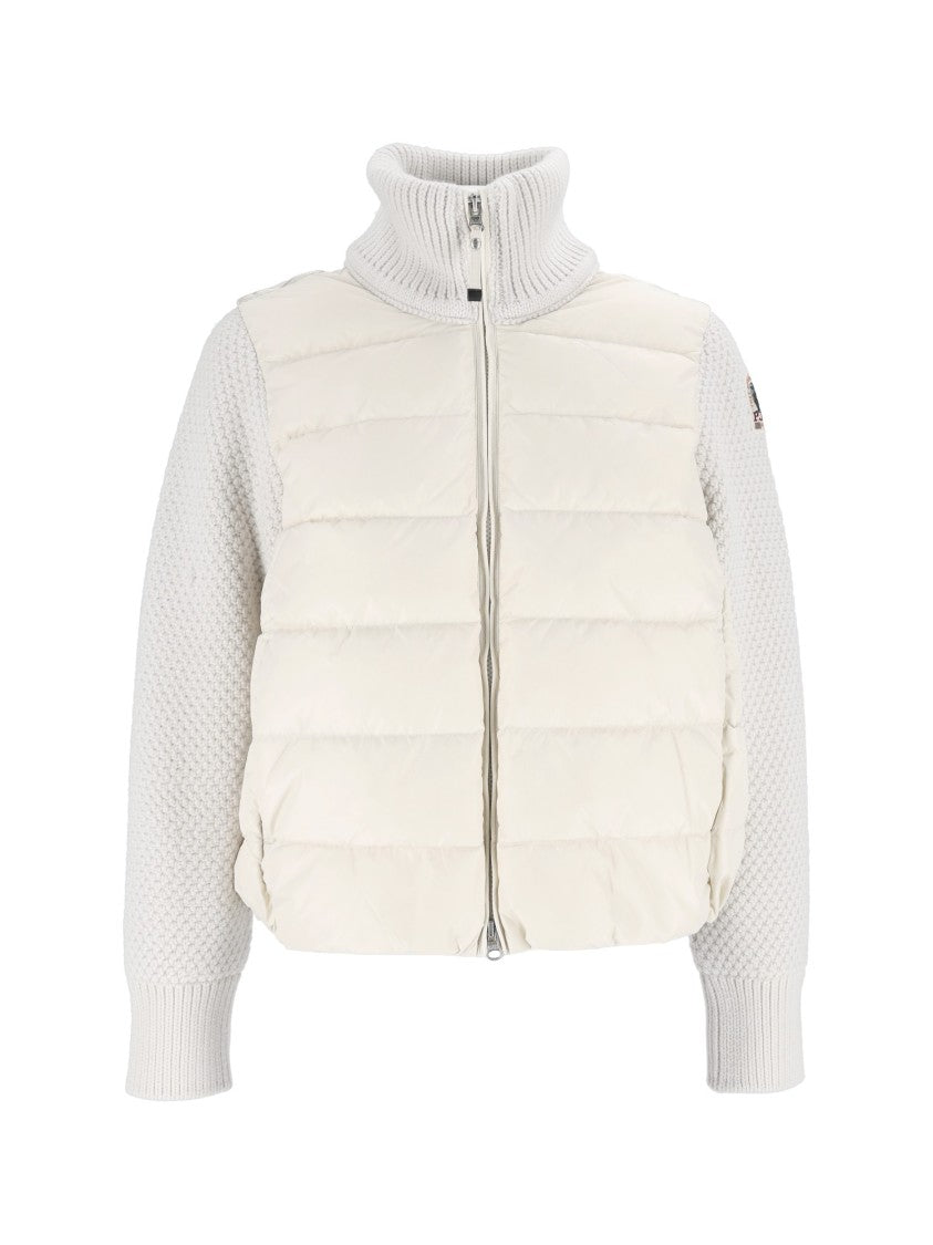 Parajumpers Padded Quilted Bomber Jacket With Textured Sleeves