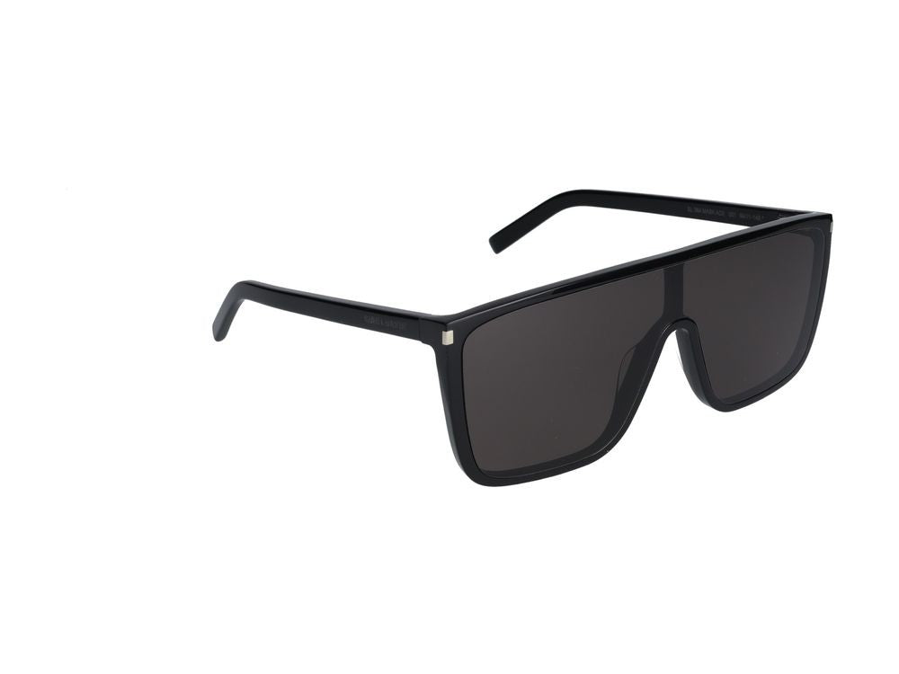 Saint Laurent Black Oversized Rectangular Acetate Sunglasses