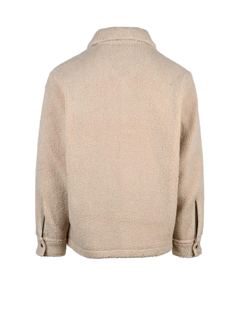 Ballantyne Beige Plush Snap Button Polyester Overcoat