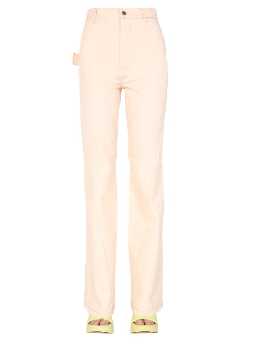 Bottega Veneta High-Waisted Flared Jeans With Front Button Closure