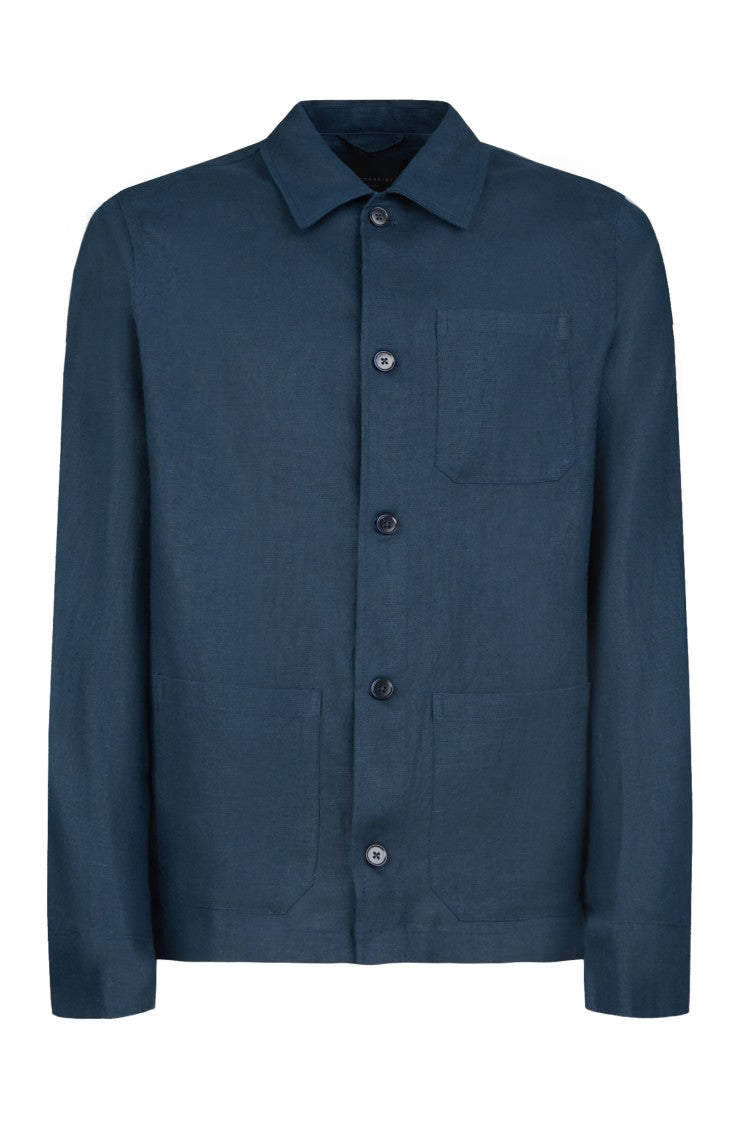 Gazzarrini X Michele Franzese Relaxed Fit Linen Overshirt With Patch Pockets