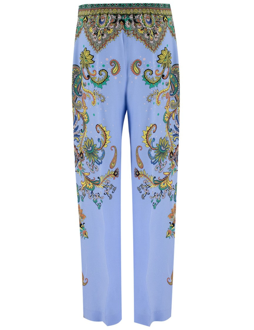 Etro Silk Trousers With Paisley Print And