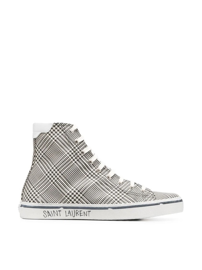 Saint Laurent Malibu Signature Logo Mid-Top Sneakers