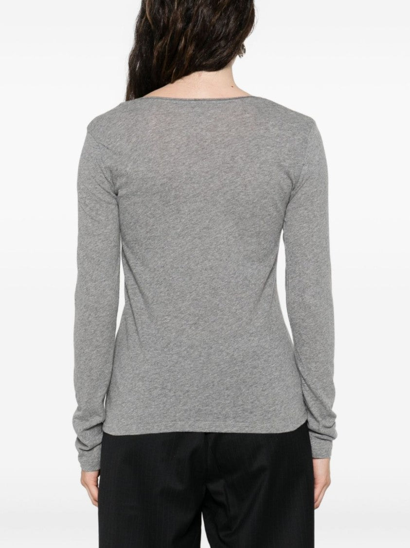 Majestic Filatures Heathered Grey Cashmere Blend Sweater