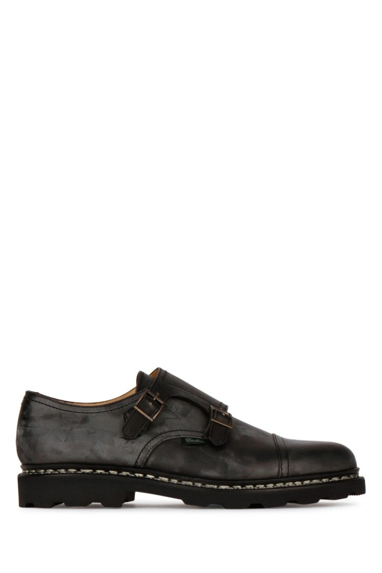 Paraboot Double Buckle Black Leather Shoes