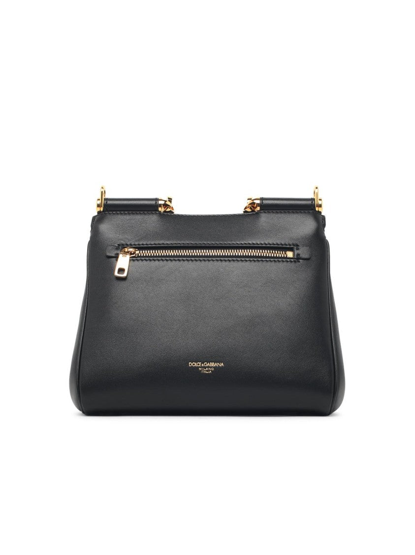 Dolce & Gabbana Black My Sicily Calf Leather Shoulder Bag