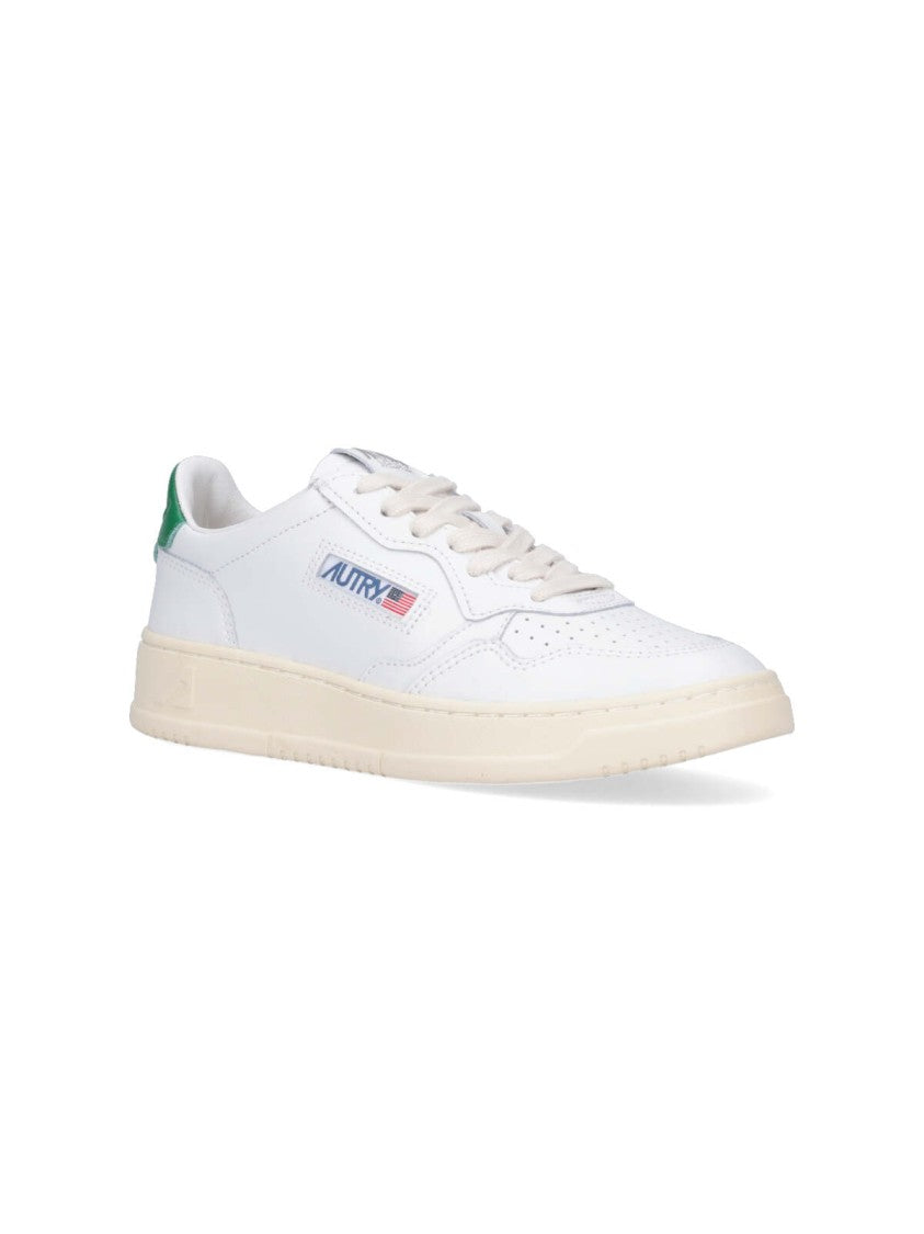 Autry Low-Top White Leather Sneakers With Multicolor Embroidery