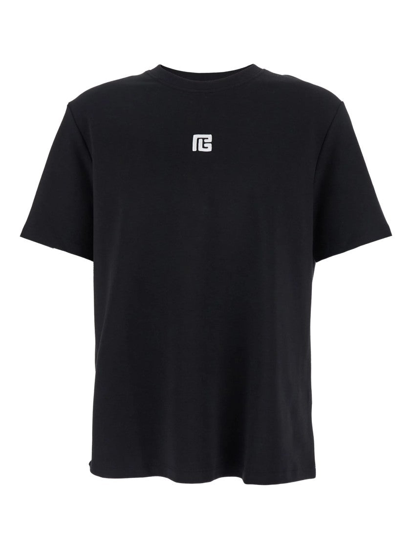 Balmain Black Loose Ss Boxy Cotton T-Shirt