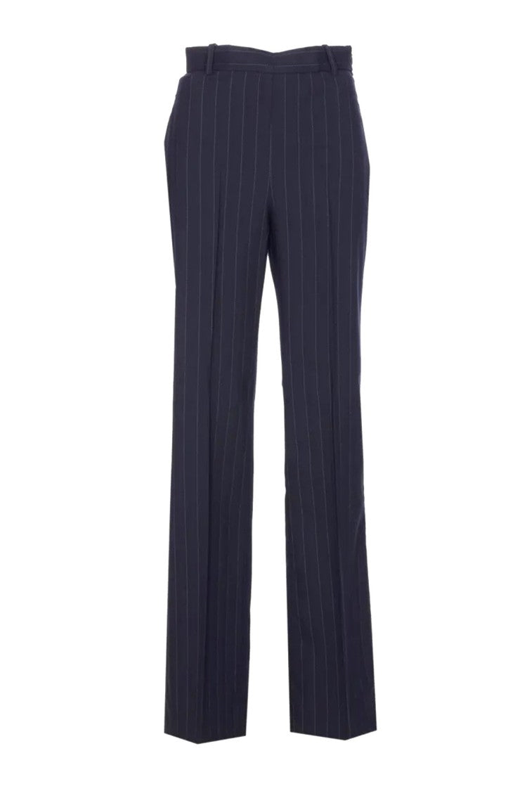 Pinko Blue Pinstripe Wool-Blend Wide-Leg Pants