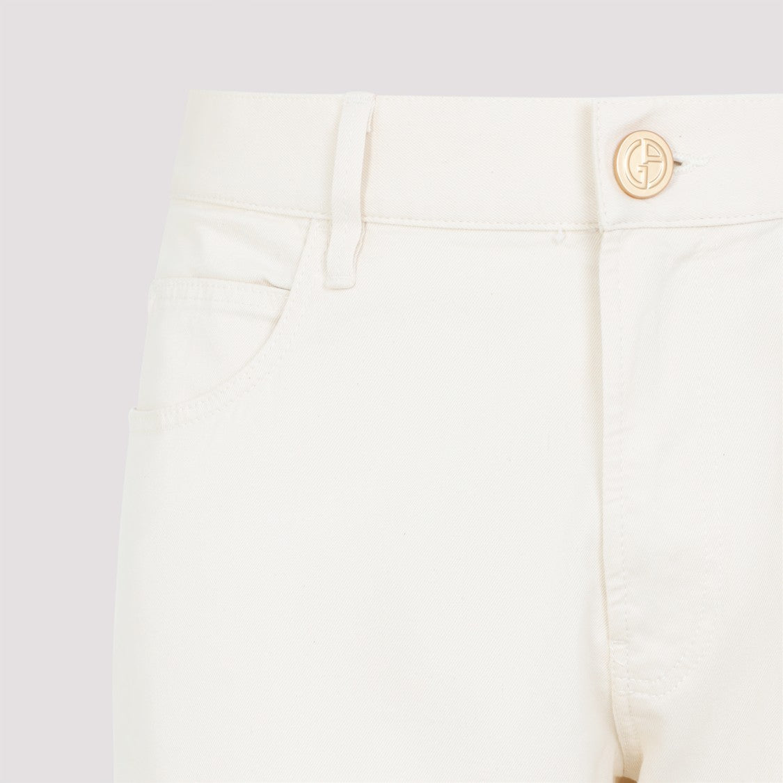 Giorgio Armani 5-Pocket Beige Cotton And Silk Pants