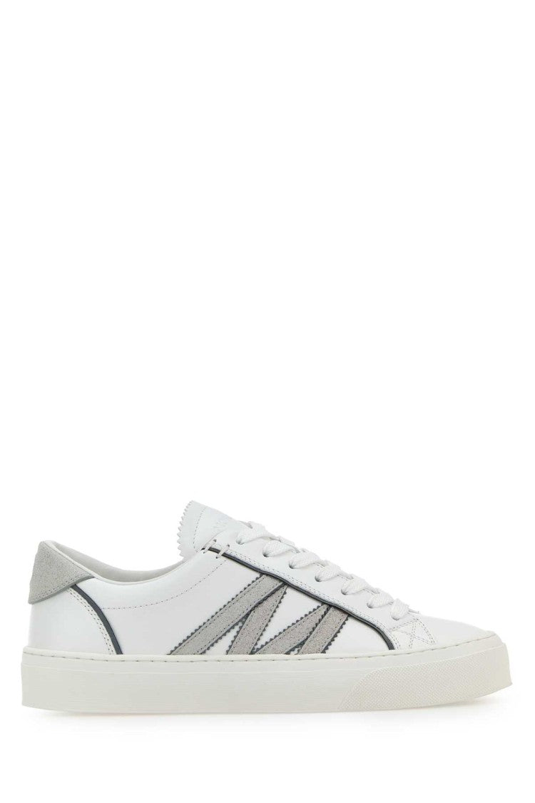 Moncler White Leather Monaco2 Sneakers