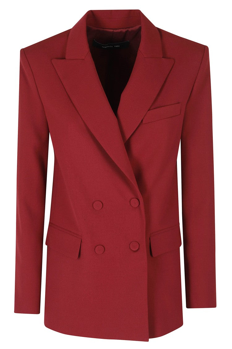 Federica Tosi Ruby Frescolana Double-Breasted Polyester-Blend Blazer