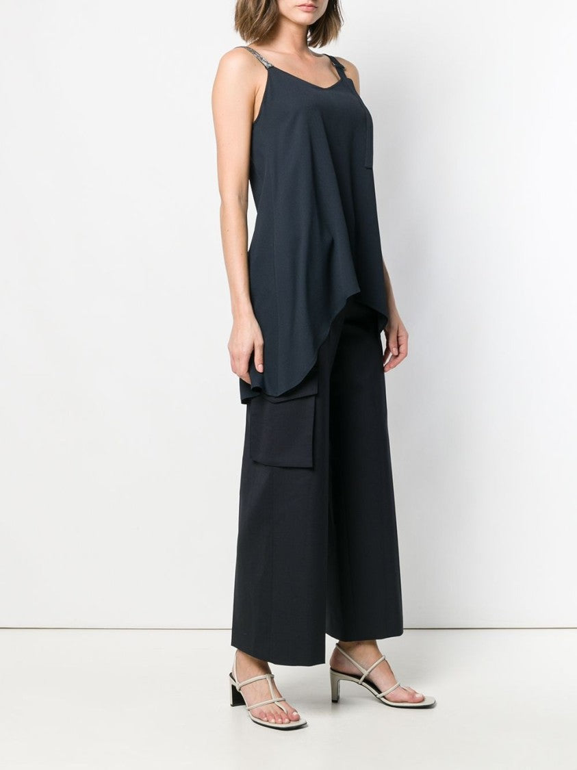 Fabiana Filippi Donna Top With Satin Finish And Decorative Straps