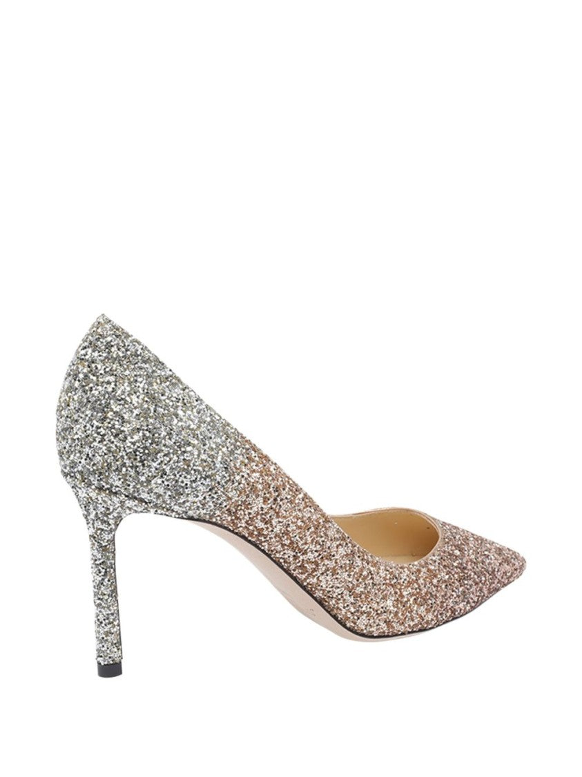 Jimmy Choo Pointed-Toe High Heels With Silver-Tone Ombre Glitter Effect