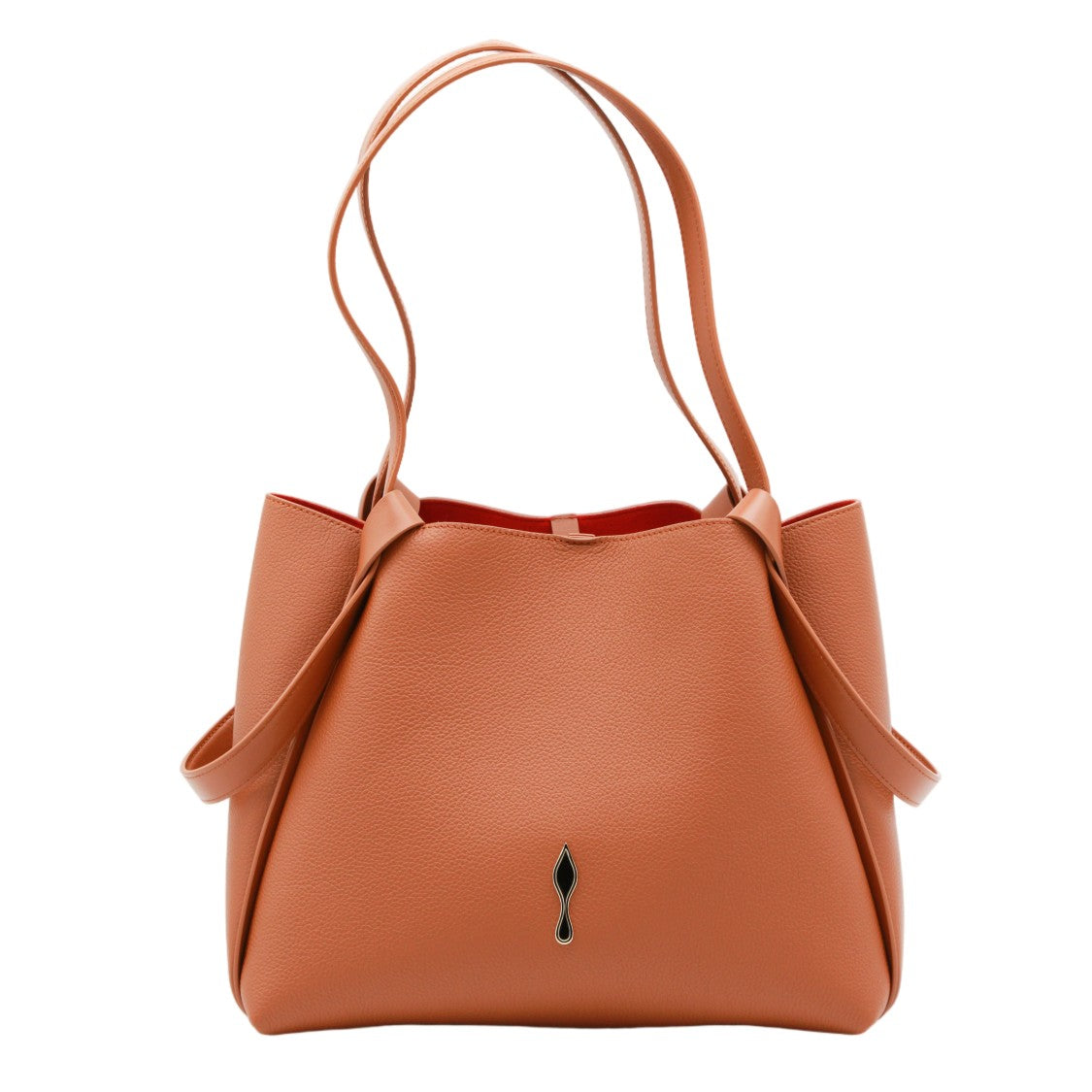 Christian Louboutin Structured Tote Bag In Textured Leather With Metallic Emblem