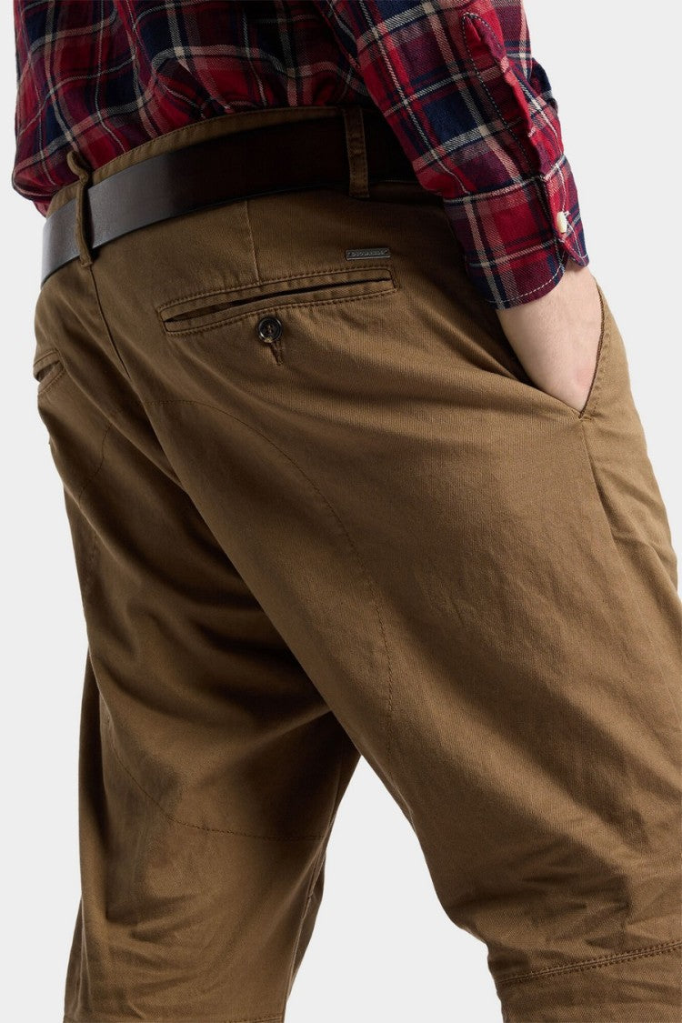 Dsquared2 Brown Tapered Cotton-Blend Chinos