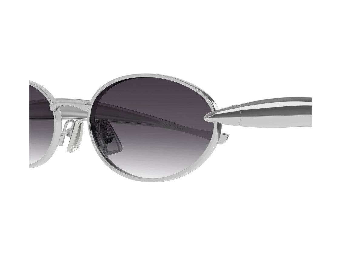 Bottega Veneta Silver Bv1386s Gradient Metal Round Sunglasses