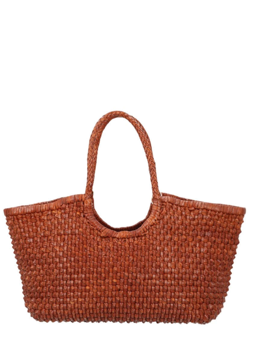 Dragon Diffusion Buff Spacious Woven Leather Shoulder Bag
